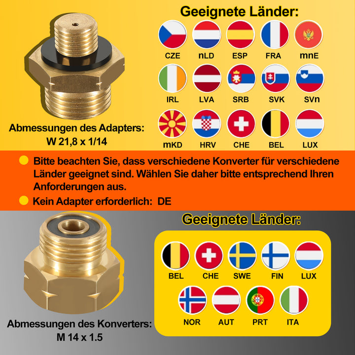 Sonnewelt Gasheizer 3800W Gasheizung für Gasflaschen Faltbarer mit EU Adapter