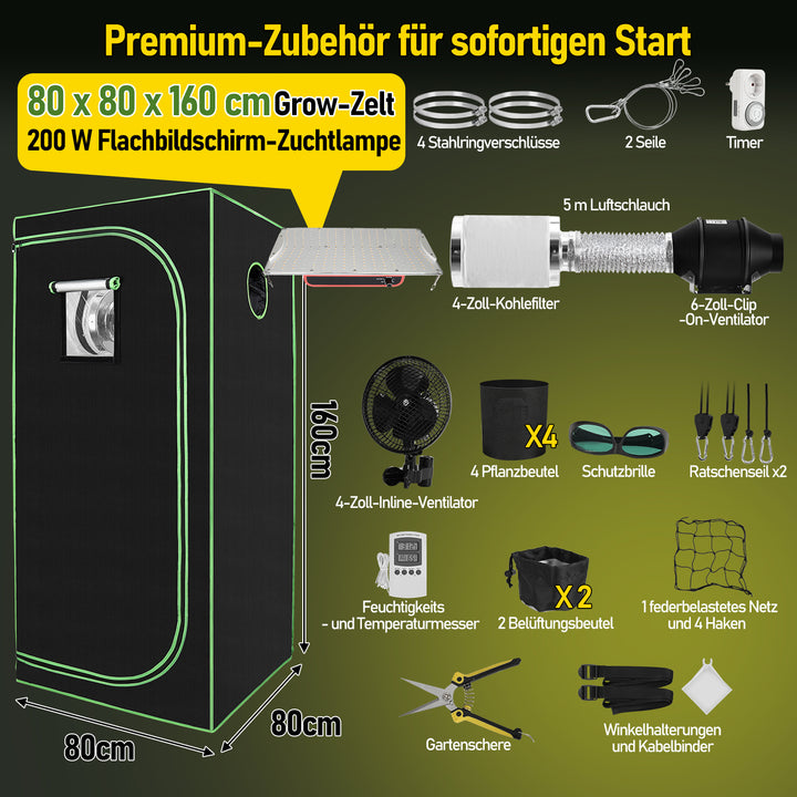 Sonnewelt Growzelt Growbox Komplettset Vollspektrum