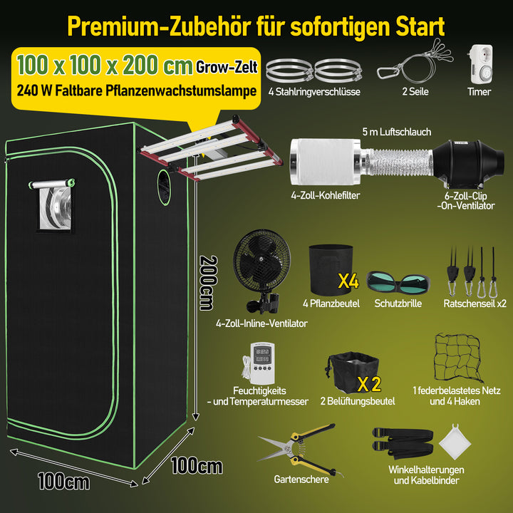 Sonnewelt Growzelt Growbox Komplettset Vollspektrum