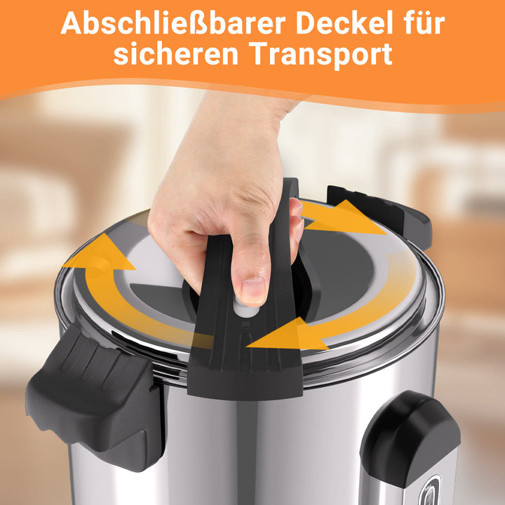 Sonnewelt Glühweinkocher Glühweintopf Edelstahl 1500W 8L