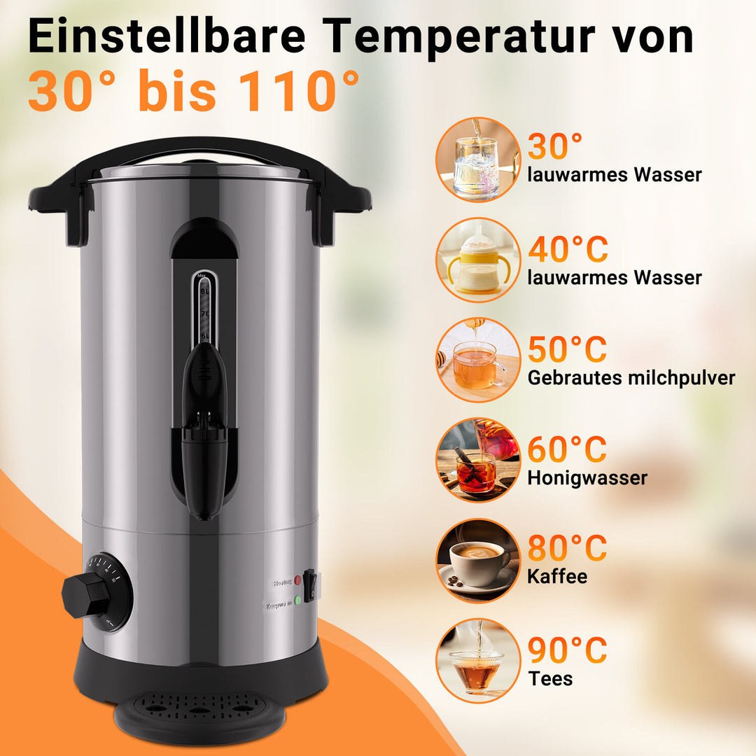 Sonnewelt Glühweinkocher Glühweintopf Edelstahl 1500W 8L