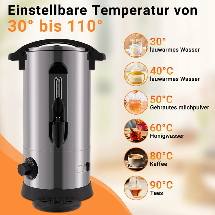 Sonnewelt Glühweinkocher Glühweintopf Edelstahl 1500W 8L