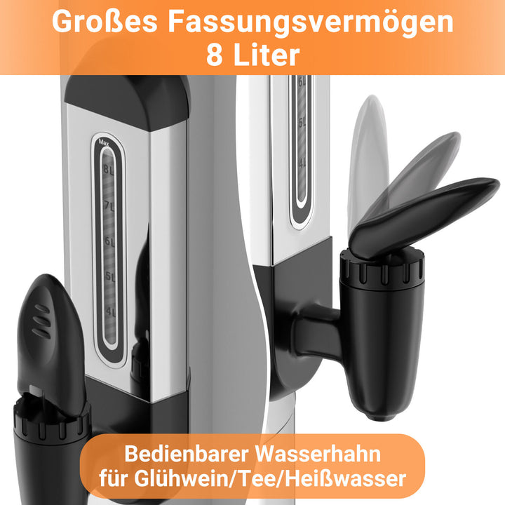Sonnewelt Glühweinkocher Glühweintopf Edelstahl 1500W 8L