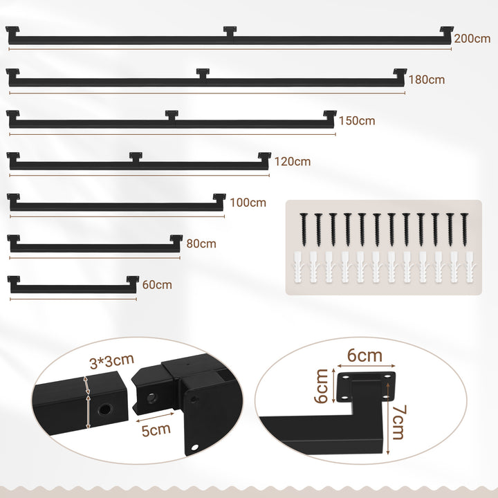 Sonnewelt Handlauf Treppengeländer Schwarz 60-360cm