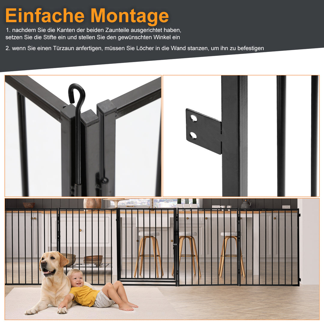 Sonnewelt Kaminschutzgitter mit Tür 304cm Metall Absperrgitter