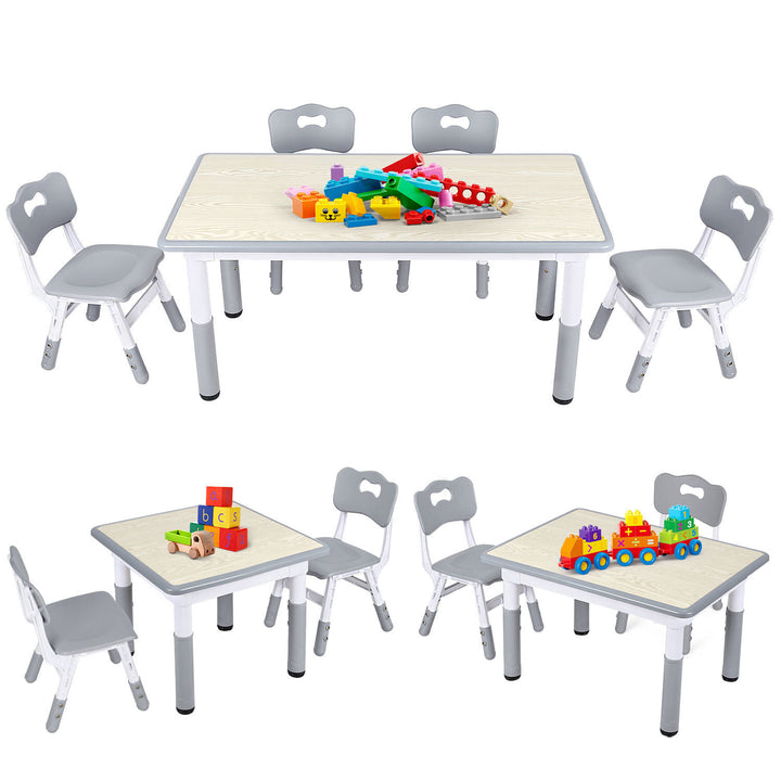 Sonnewelt Kindertisch mit 2 Stühlen Set 7-Fach höhenverstellbar