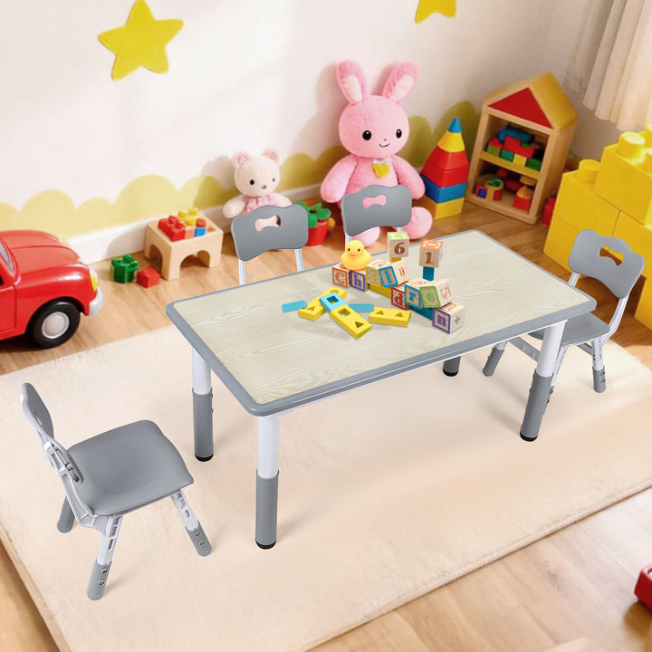 Sonnewelt Kindertisch mit 2 Stühlen Set 7-Fach höhenverstellbar