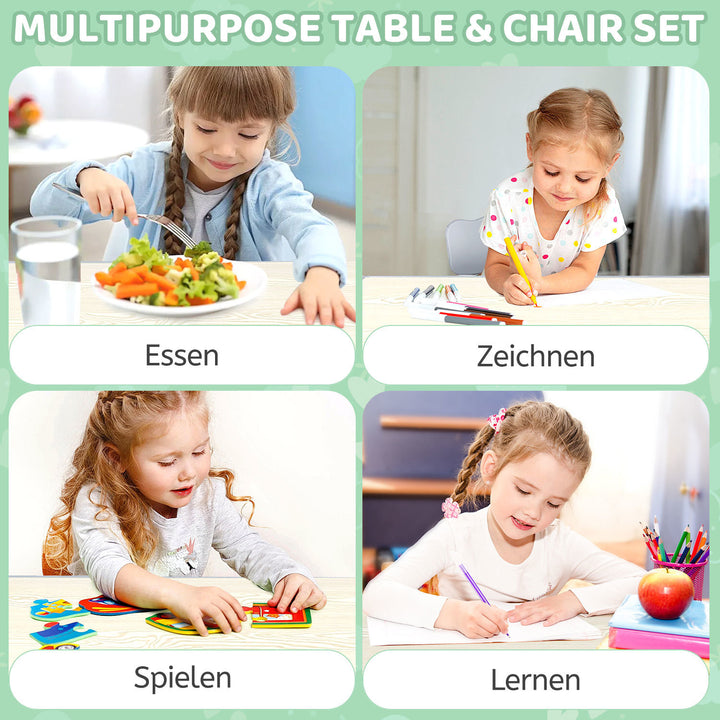Sonnewelt Kindertisch mit 2 Stühlen Set 7-Fach höhenverstellbar
