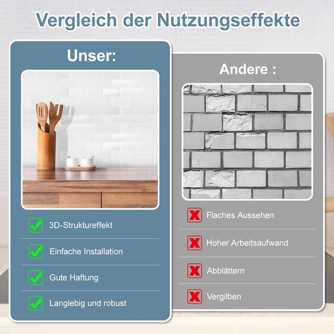 Sonnewelt Klebefliesen Selbstklebend 10er Set Raster