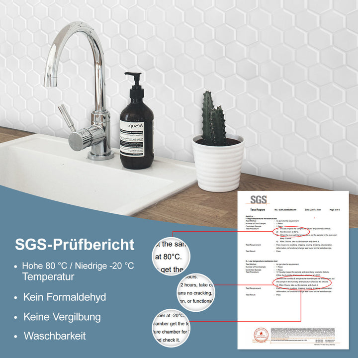 Sonnewelt Klebefliesen Selbstklebend 10er Set Hexagon