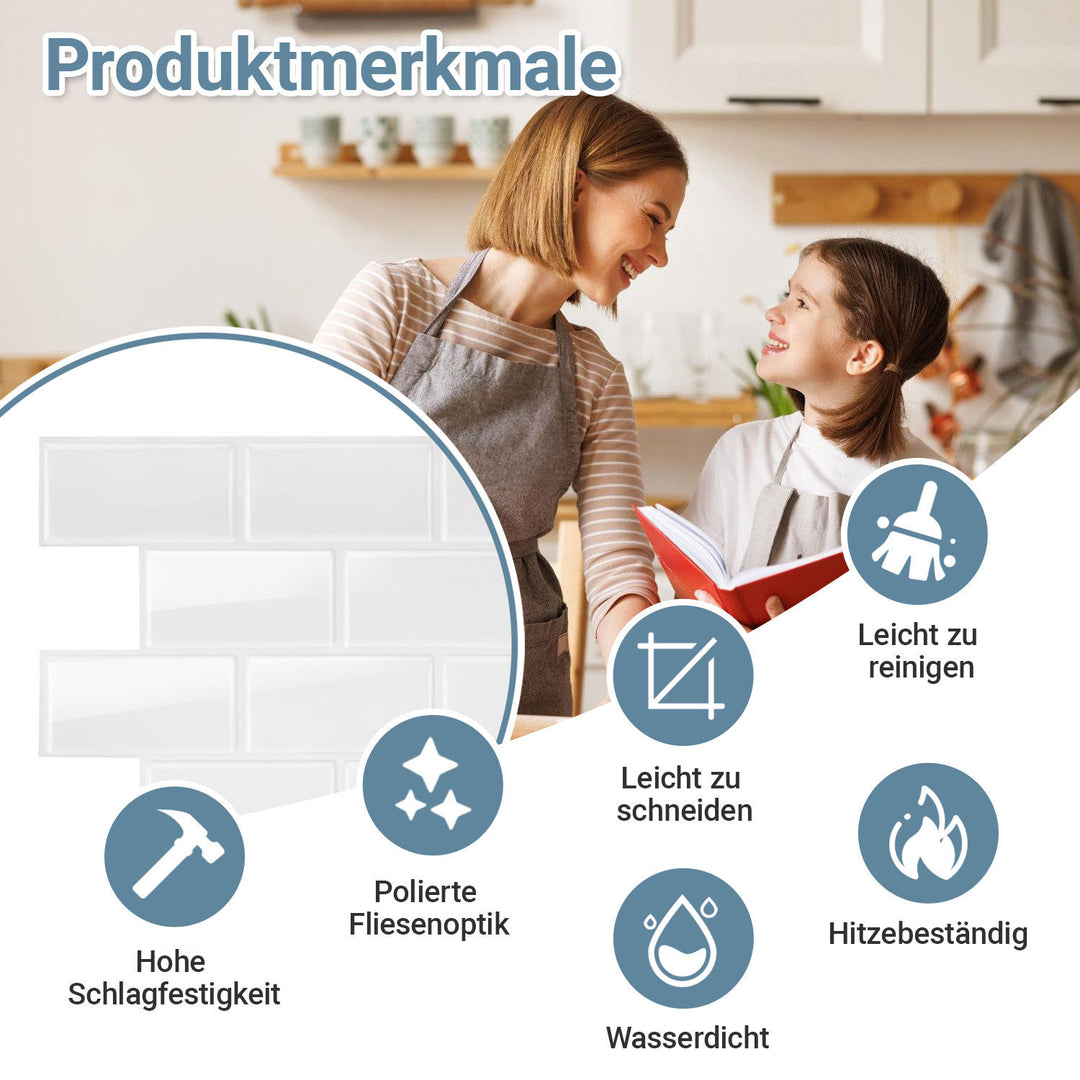 Sonnewelt Klebefliesen Selbstklebend 10er Set Raster