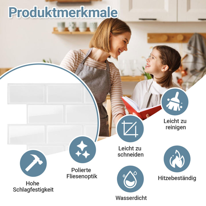 Sonnewelt Klebefliesen Selbstklebend 10er Set Raster