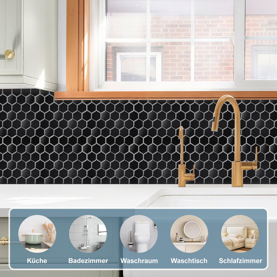 Sonnewelt Klebefliesen Selbstklebend 10er Set Hexagon