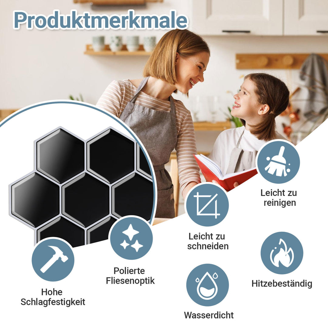 Sonnewelt Klebefliesen Selbstklebend 10er Set Hexagon