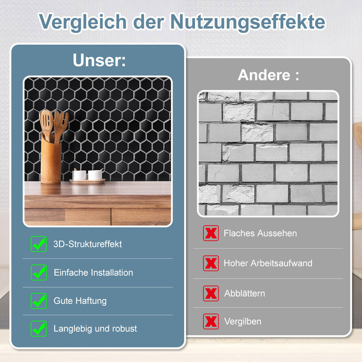 Sonnewelt Klebefliesen Selbstklebend 10er Set Hexagon