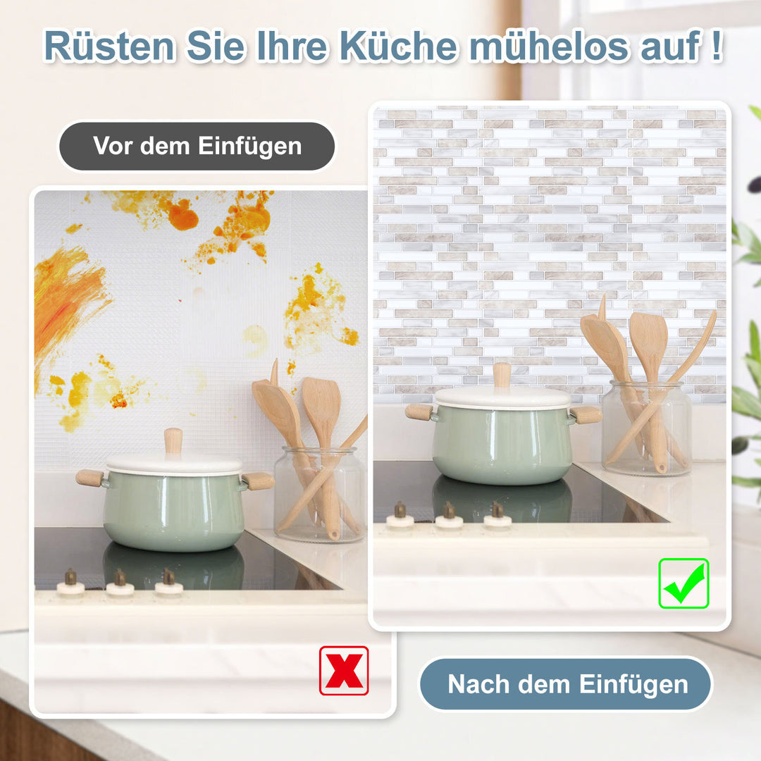 Sonnewelt Klebefliesen Selbstklebend 10er Set Streifen Mosaik
