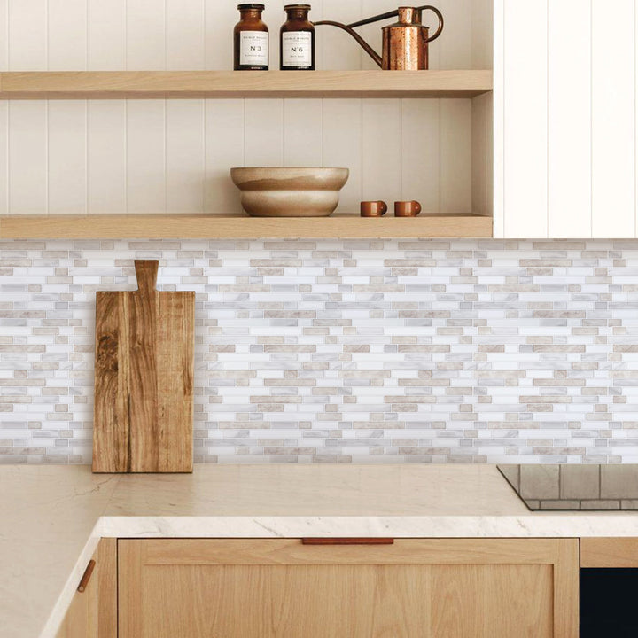 Sonnewelt Klebefliesen Selbstklebend 10er Set Streifen Mosaik