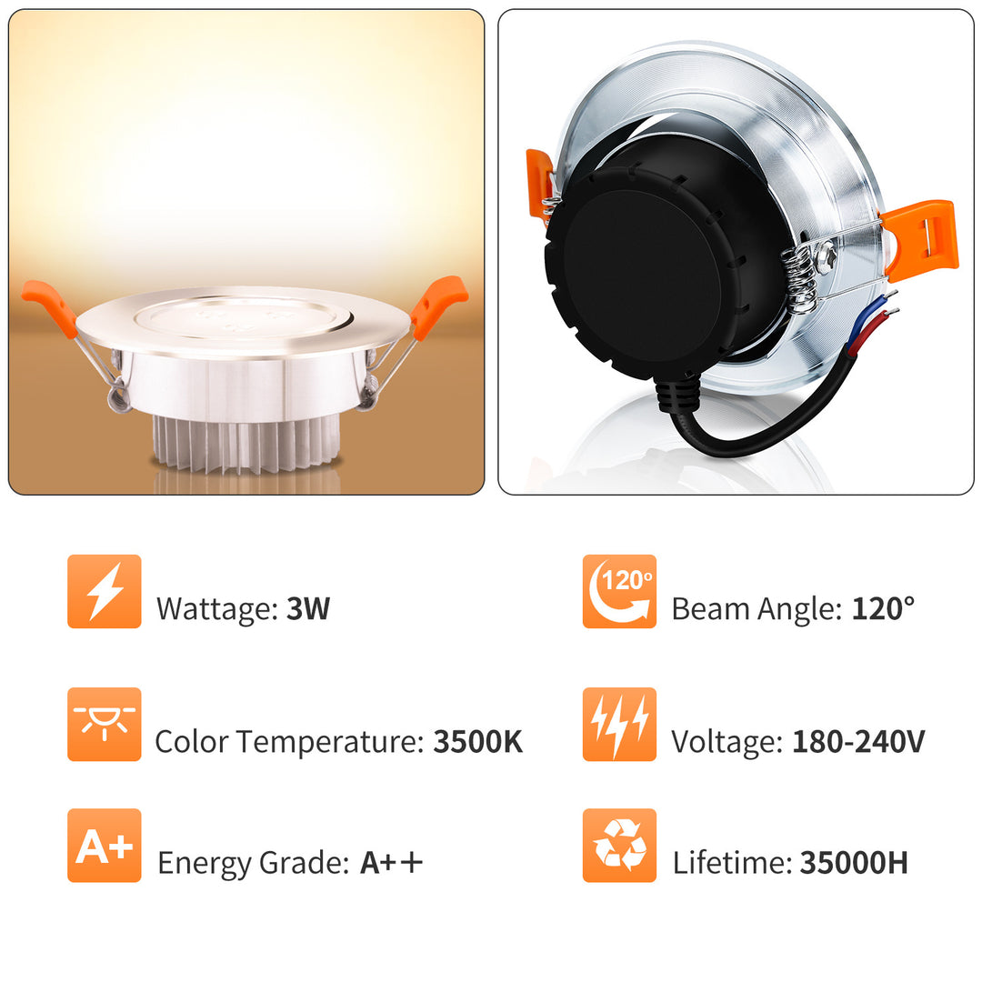 Sonnewelt LED Einbaustrahler LED Spot 3W Kaltweiß/Warmweiß