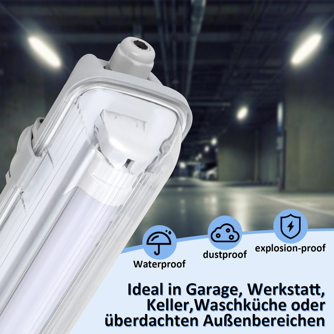 Sonnewelt LED Feuchtraumleuchte 18W 120 cm T8 Neutralweiß