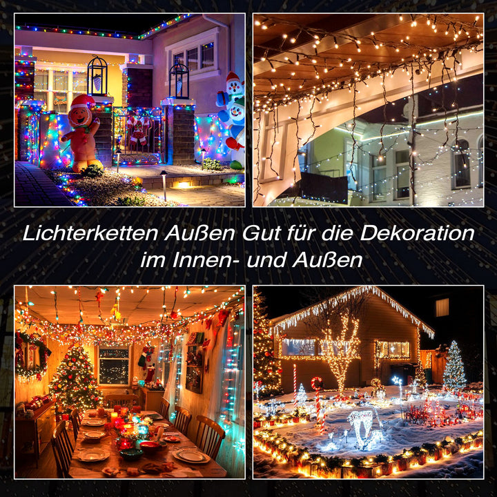 Sonnewelt LED Lichterkette Außen 50m/100m/200m Tintegrün Kabel