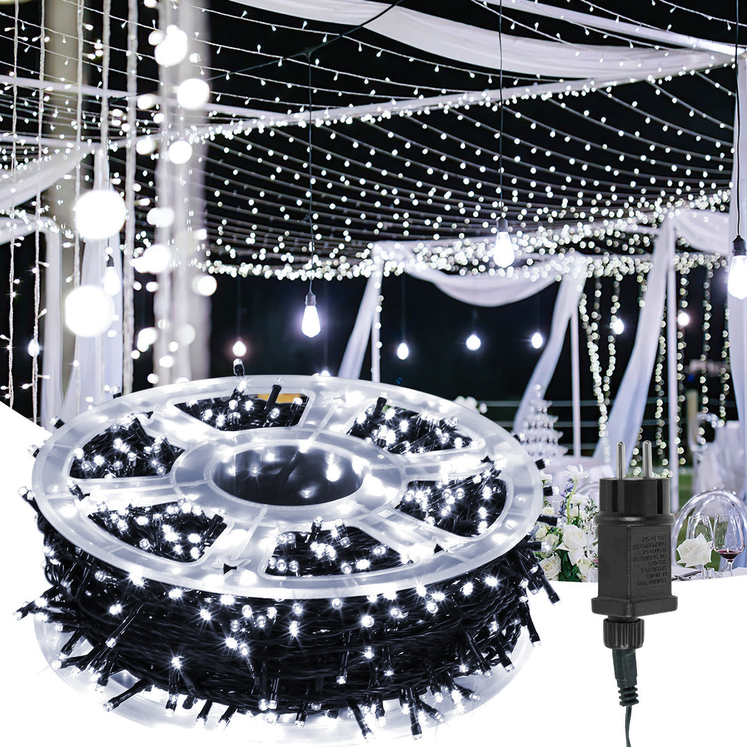 Sonnewelt LED Lichterkette Außen 50m/100m/200m Tintegrün Kabel