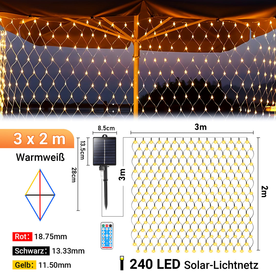 Sonnewelt LED Lichternetz Solar mit Fernbedienung