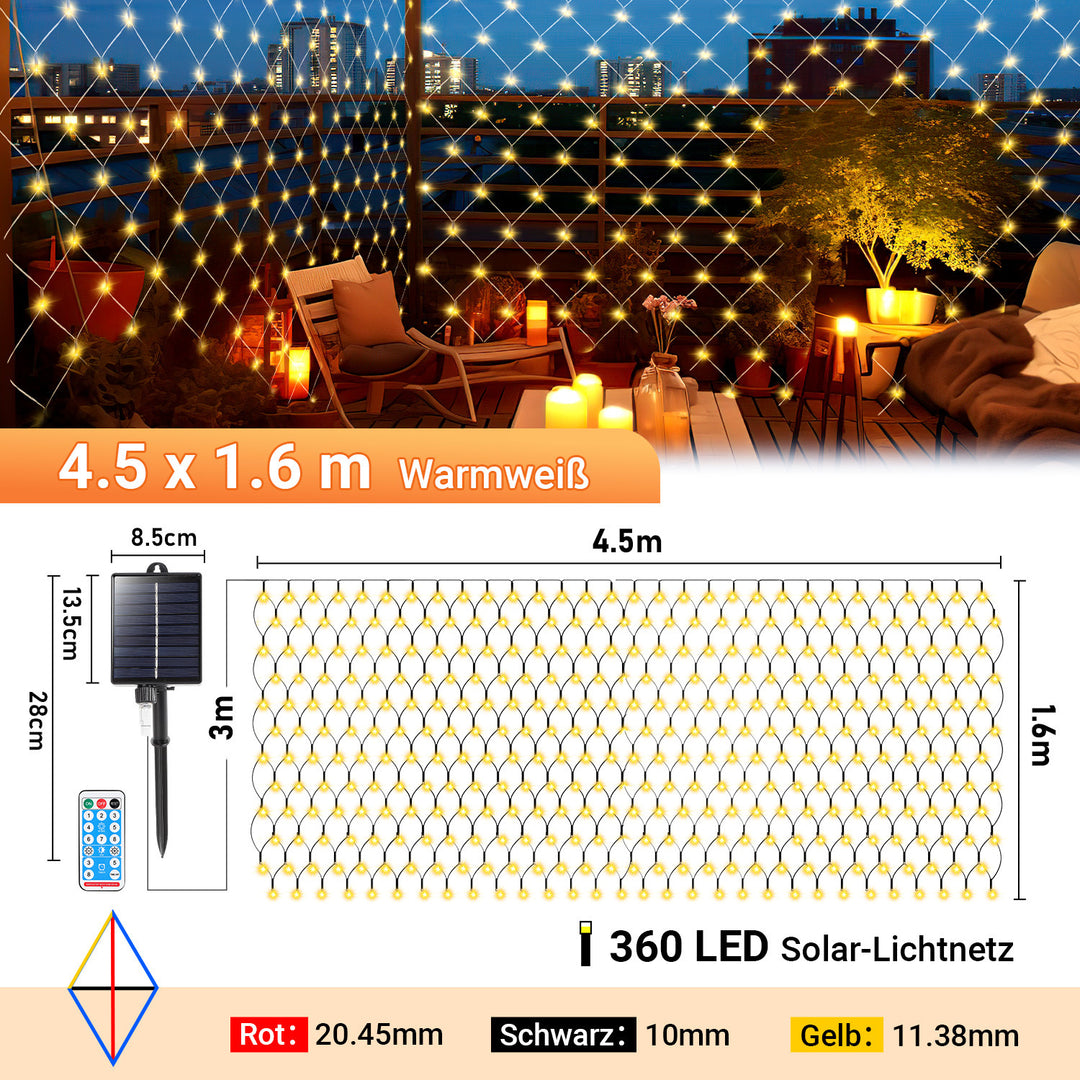 Sonnewelt LED Lichternetz Solar mit Fernbedienung