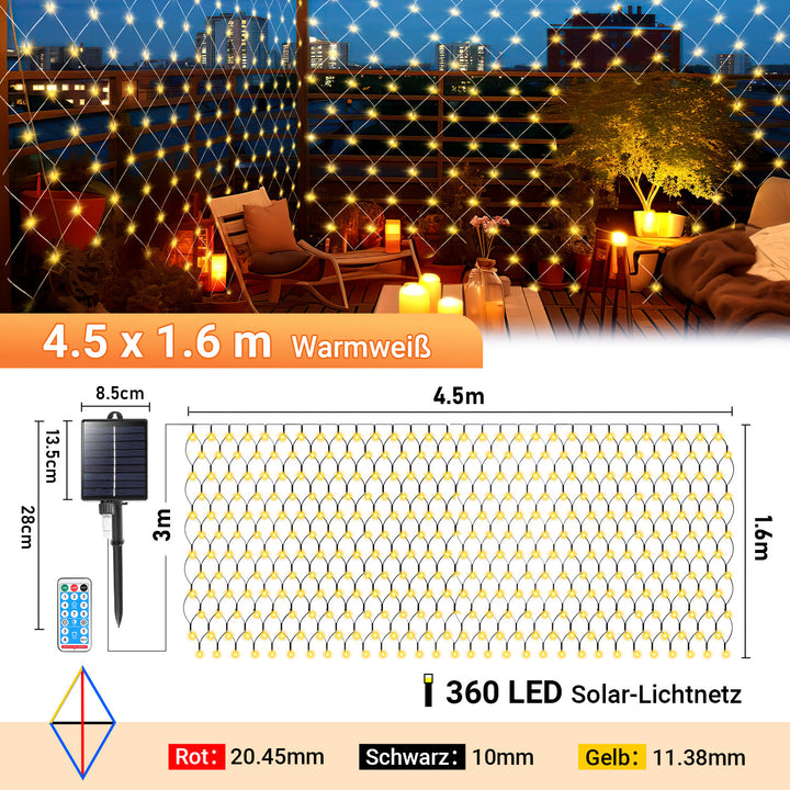 Sonnewelt LED Lichternetz Solar mit Fernbedienung