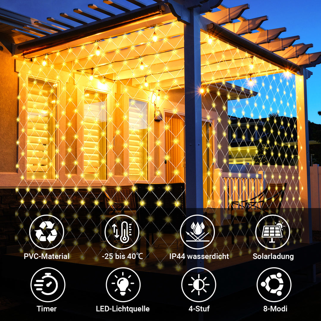 Sonnewelt LED Lichternetz Solar mit Fernbedienung