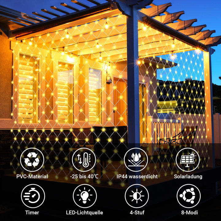 Sonnewelt LED Lichternetz Solar mit Fernbedienung