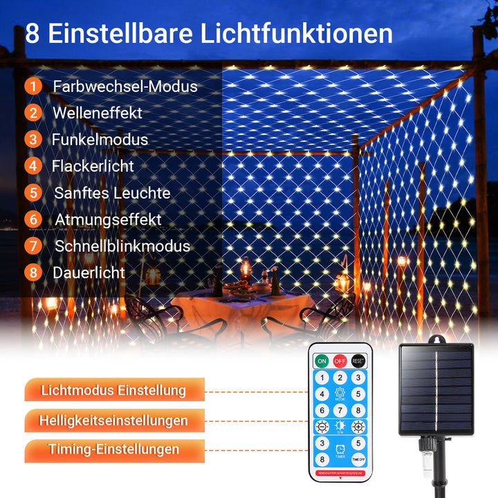 Sonnewelt LED Lichternetz Solar mit Fernbedienung