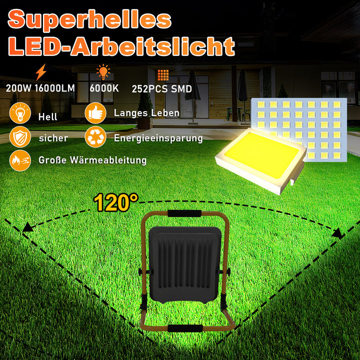 Sonnewelt LED Baustrahler 50W-200W Kaltweiß IP66