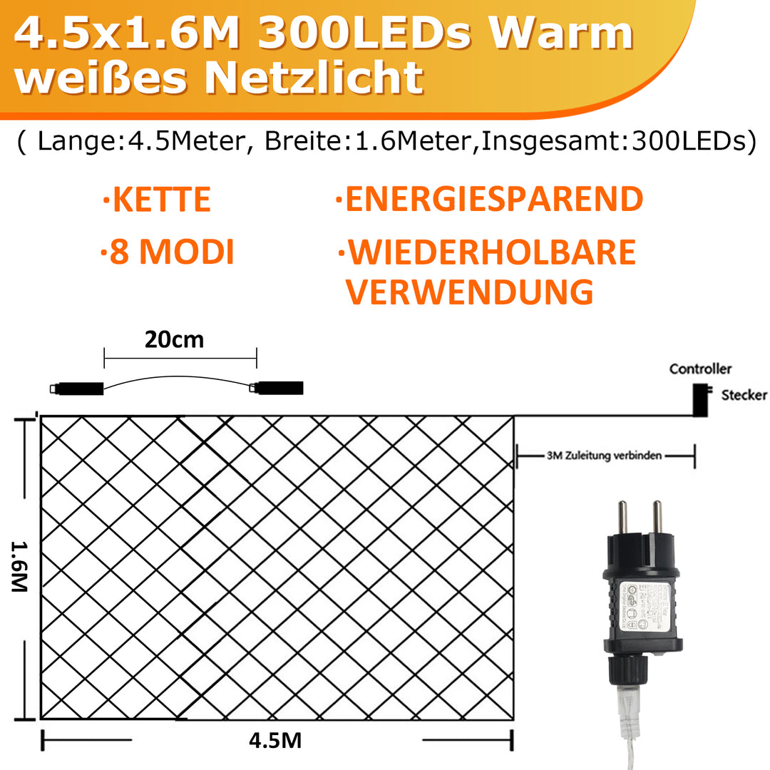 Sonnewelt LED Lichternetz Wasserdicht IP44