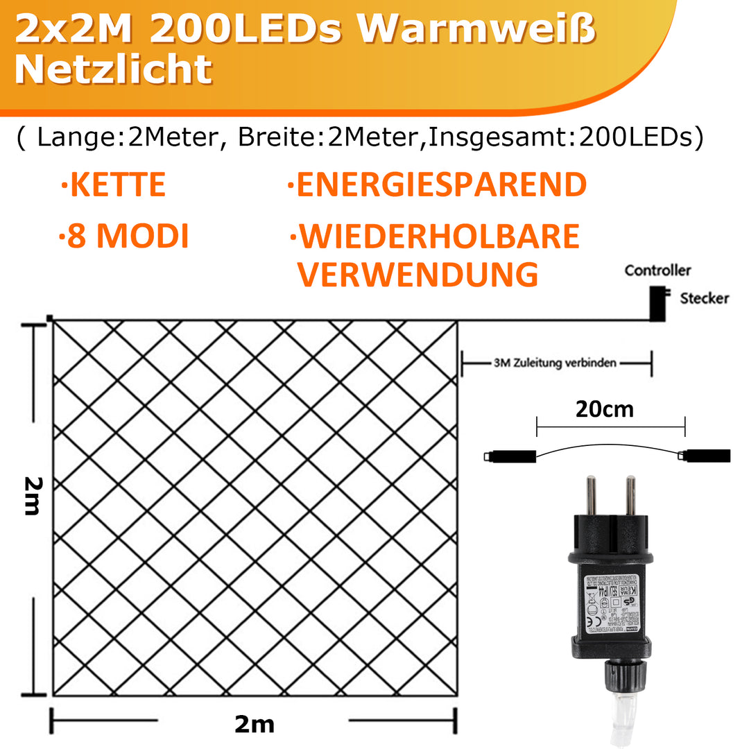 Sonnewelt LED Lichternetz Wasserdicht IP44