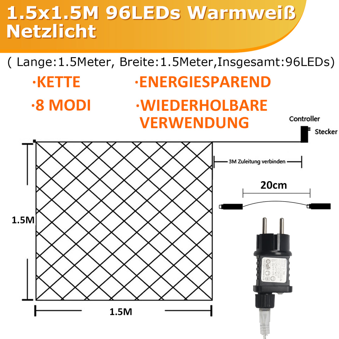 Sonnewelt LED Lichternetz Wasserdicht IP44