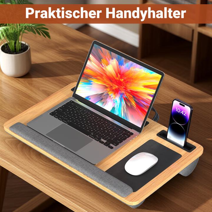 Sonnewelt Laptopkissen Laptoptisch mit Handgelenkauflage & Hepolsterter