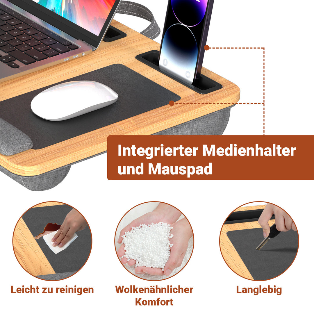 Sonnewelt Laptopkissen Laptoptisch mit Handgelenkauflage & Hepolsterter