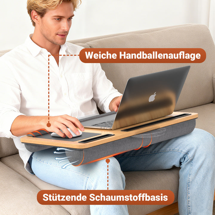 Sonnewelt Laptopkissen Laptoptisch mit Handgelenkauflage & Hepolsterter