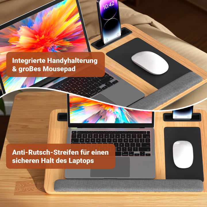 Sonnewelt Laptopkissen Laptoptisch mit Handgelenkauflage & Hepolsterter