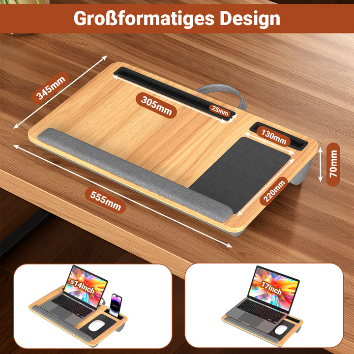 Sonnewelt Laptopkissen Laptoptisch mit Handgelenkauflage & Hepolsterter