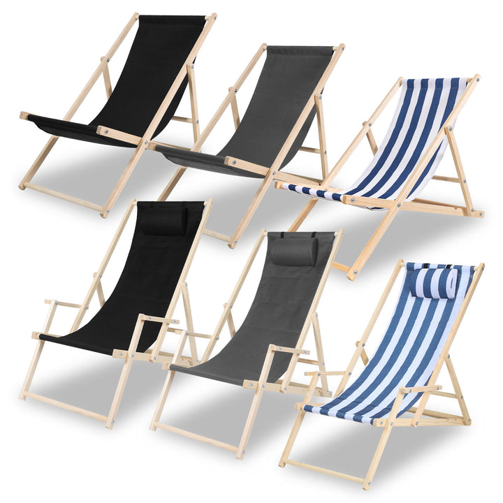 Sonnewelt Liegestuhl Klappbar Strandliege Holz