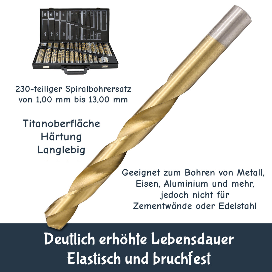 Sonnewelt Metallbohrer Set 230 Teiliges Ø 1-13mm