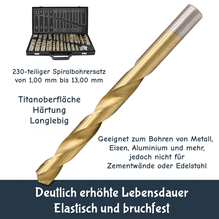Sonnewelt Metallbohrer Set 230 Teiliges Ø 1-13mm