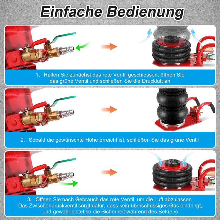 Sonnewelt Pneumatischer Wagenheber 3T 15-40cm