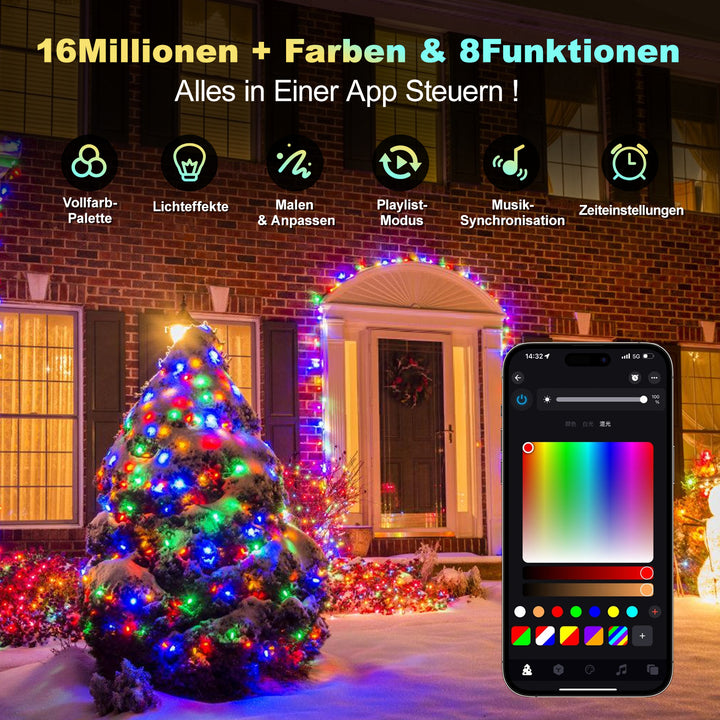 Sonnewelt Lichterkette RGBIC 20m/30m App Steuerung  & Fernbedienung