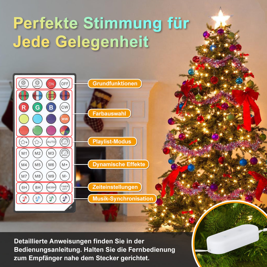 Sonnewelt Lichterkette RGBIC 20m/30m App Steuerung  & Fernbedienung