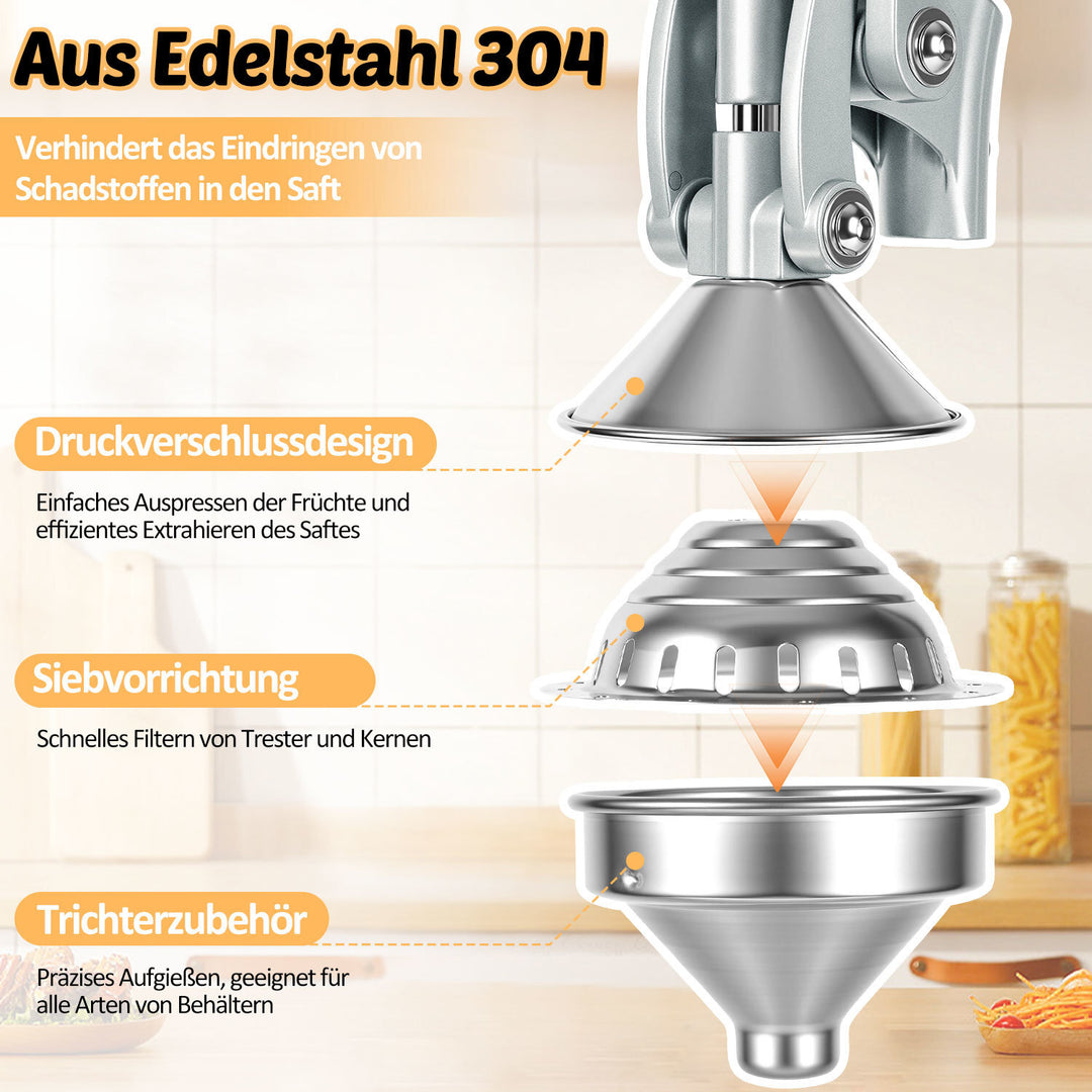 Sonnewelt Saftpresse Manuell Zitruspresse Edelstahl