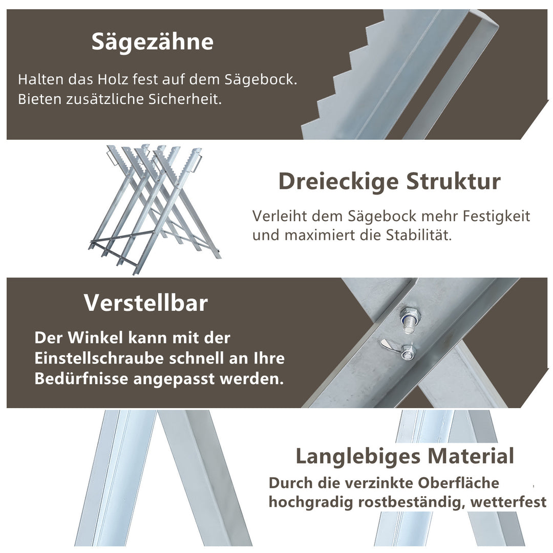 Sonnewelt Sägebock Verzinkt Klappbar Max. Belastung 150 kg