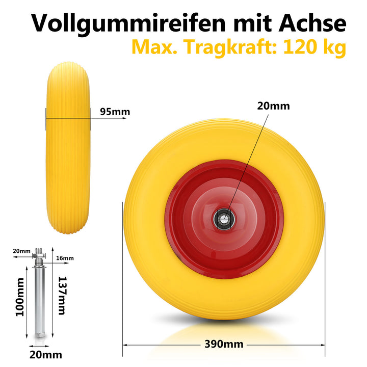 Sonnewelt Schubkarrenrad Vollgummi/Luftbereift 4.80 4.00-8