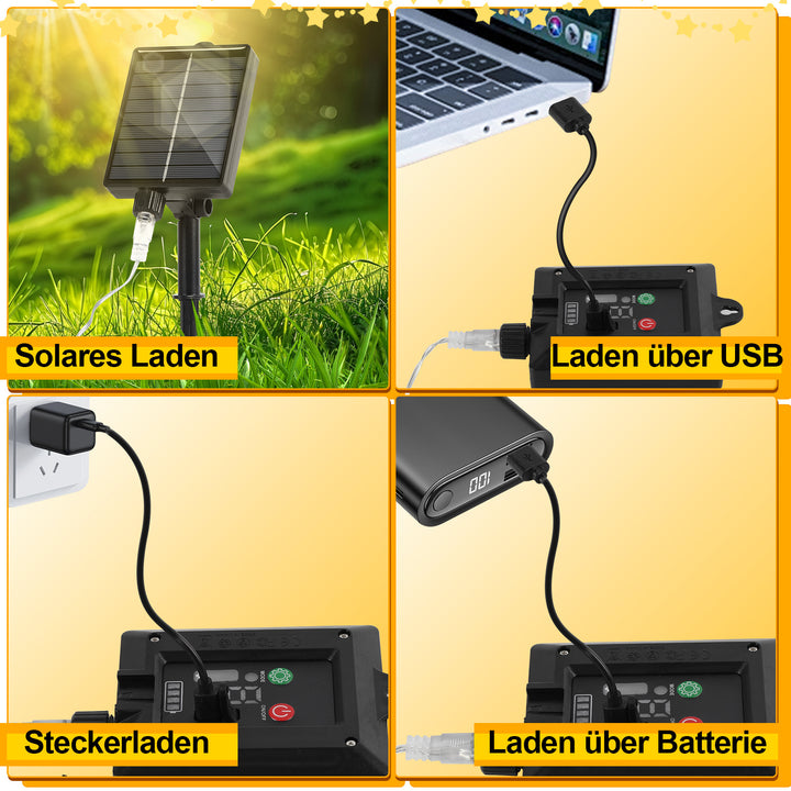 Sonnewelt Solar Eisregen Lichterkette mit Fernbedienung 5m-15m